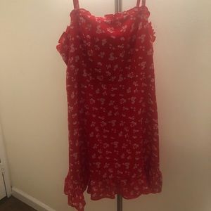 Aqua red floral dress